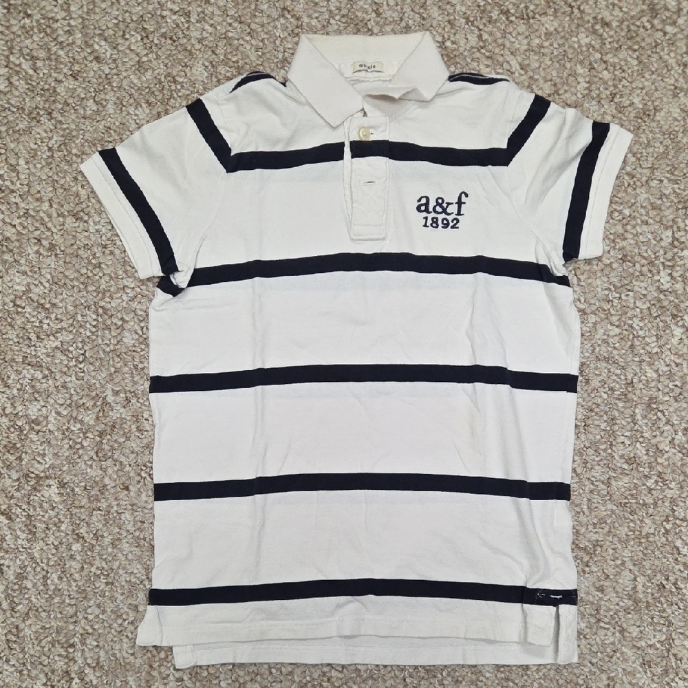 Abercrombie Kids Polo - White with Black Stripes